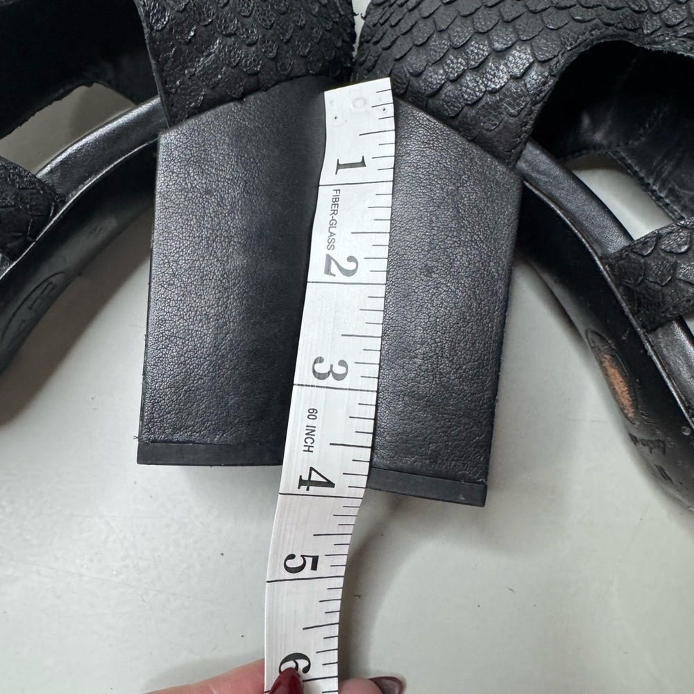 Ash Black Textured Women's Heels with Gold Buckle - Size 7 - Picture 6 of 17